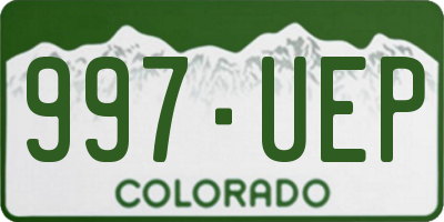 CO license plate 997UEP