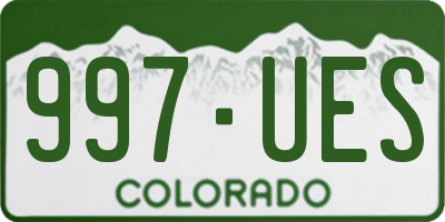 CO license plate 997UES