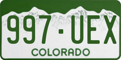 CO license plate 997UEX