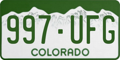 CO license plate 997UFG