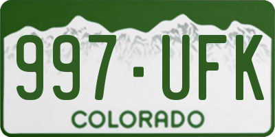 CO license plate 997UFK