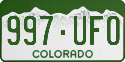 CO license plate 997UFO