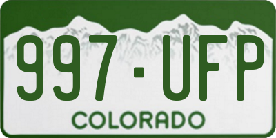 CO license plate 997UFP