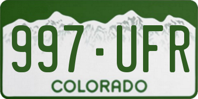CO license plate 997UFR