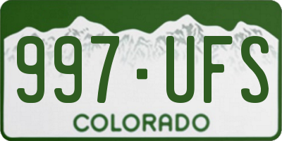CO license plate 997UFS