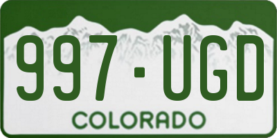 CO license plate 997UGD