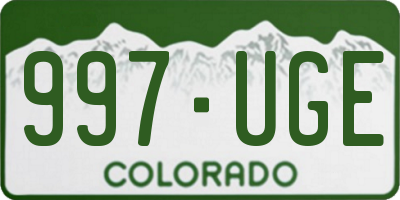 CO license plate 997UGE