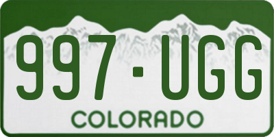 CO license plate 997UGG