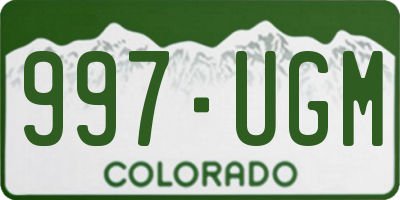 CO license plate 997UGM