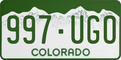 CO license plate 997UGO