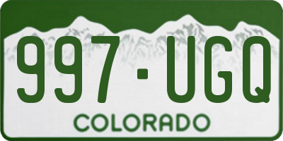CO license plate 997UGQ