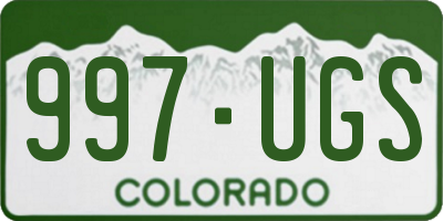 CO license plate 997UGS