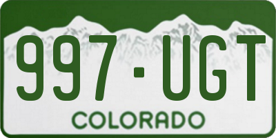 CO license plate 997UGT