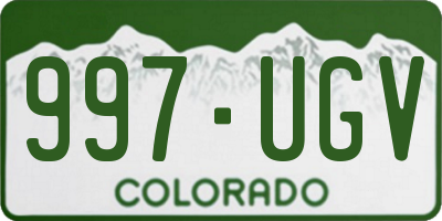 CO license plate 997UGV