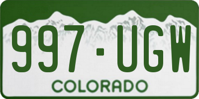 CO license plate 997UGW