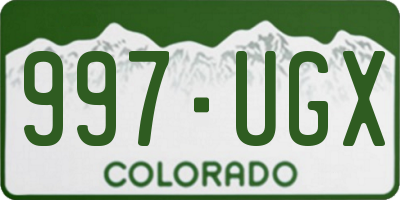 CO license plate 997UGX