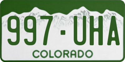 CO license plate 997UHA