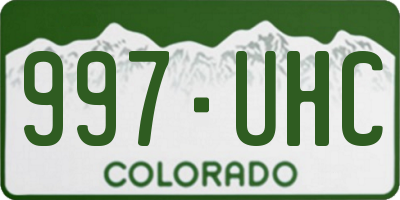 CO license plate 997UHC