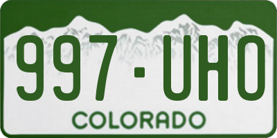 CO license plate 997UHO