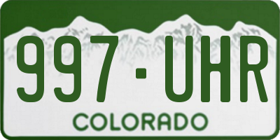 CO license plate 997UHR