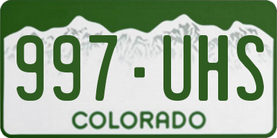 CO license plate 997UHS