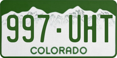 CO license plate 997UHT