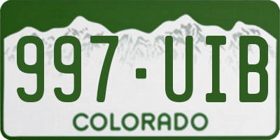 CO license plate 997UIB