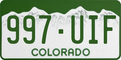 CO license plate 997UIF