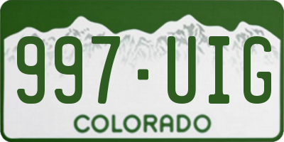CO license plate 997UIG