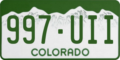 CO license plate 997UII