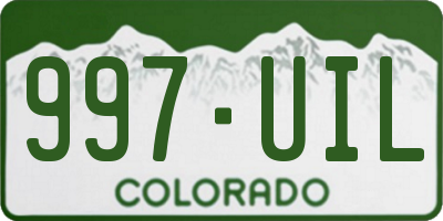 CO license plate 997UIL
