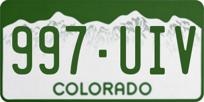 CO license plate 997UIV