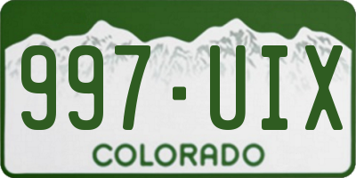 CO license plate 997UIX