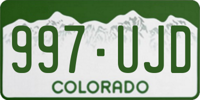CO license plate 997UJD