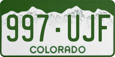 CO license plate 997UJF
