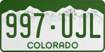 CO license plate 997UJL