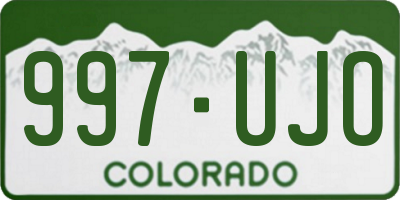 CO license plate 997UJO