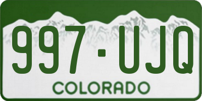 CO license plate 997UJQ