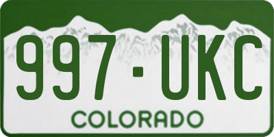 CO license plate 997UKC
