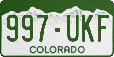 CO license plate 997UKF