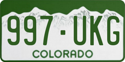 CO license plate 997UKG