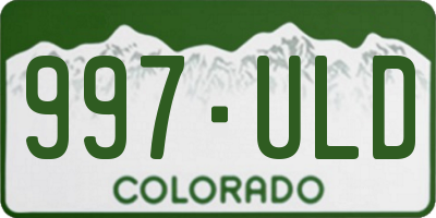 CO license plate 997ULD