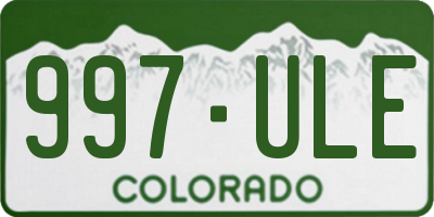 CO license plate 997ULE