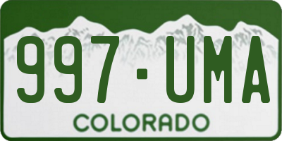 CO license plate 997UMA