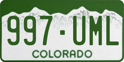 CO license plate 997UML