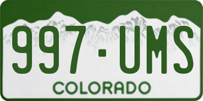 CO license plate 997UMS