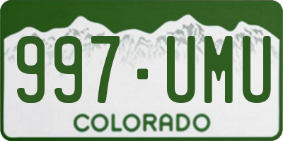 CO license plate 997UMU