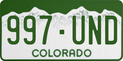 CO license plate 997UND