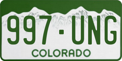 CO license plate 997UNG