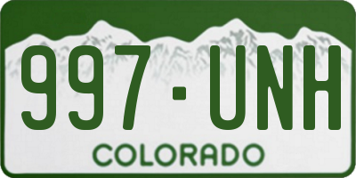 CO license plate 997UNH